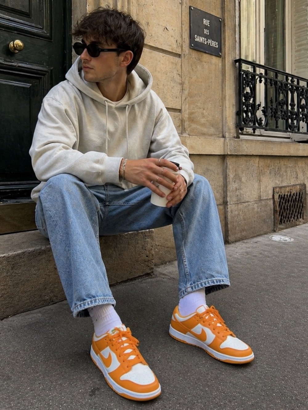 Men’s Nike Dunk Low Laser Orange Yellow White Sneakers Men’s 8